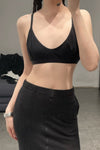 BASERANGE knitted stretch bra BRXX black